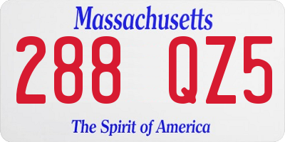 MA license plate 288QZ5