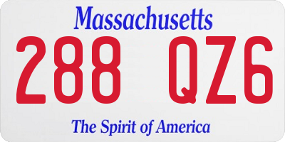 MA license plate 288QZ6