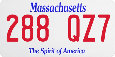 MA license plate 288QZ7