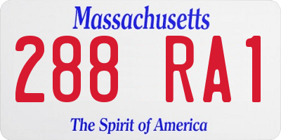 MA license plate 288RA1