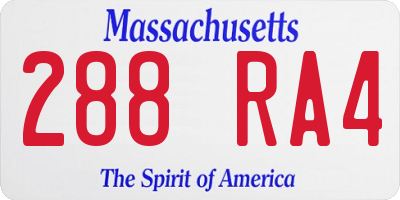 MA license plate 288RA4