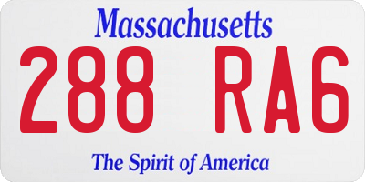 MA license plate 288RA6