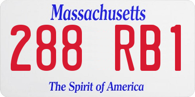 MA license plate 288RB1