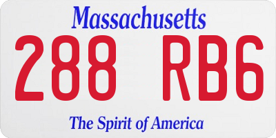 MA license plate 288RB6