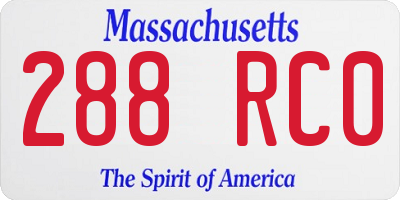 MA license plate 288RC0