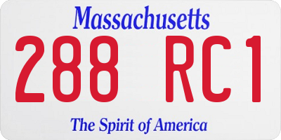 MA license plate 288RC1