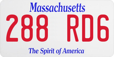 MA license plate 288RD6