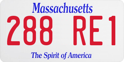 MA license plate 288RE1
