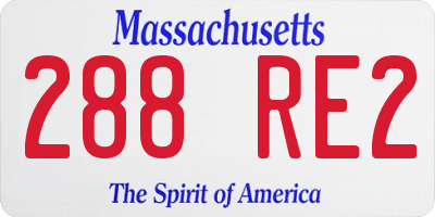 MA license plate 288RE2