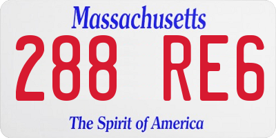 MA license plate 288RE6