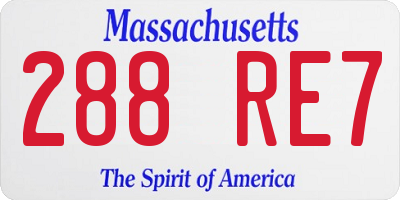 MA license plate 288RE7