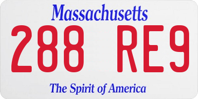 MA license plate 288RE9