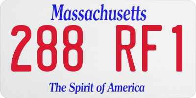 MA license plate 288RF1