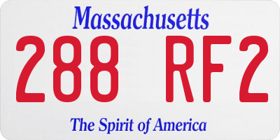 MA license plate 288RF2