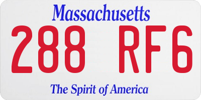 MA license plate 288RF6