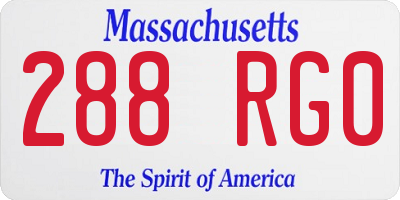 MA license plate 288RG0