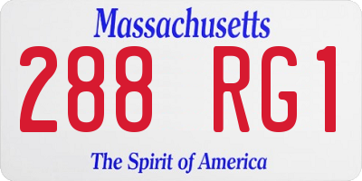 MA license plate 288RG1