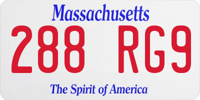 MA license plate 288RG9