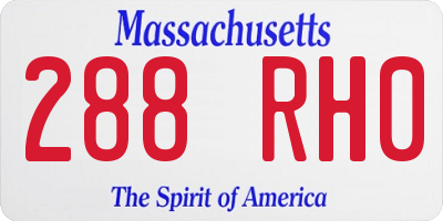 MA license plate 288RH0