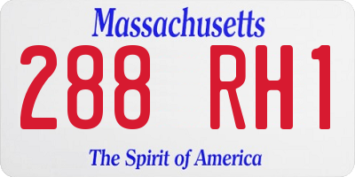 MA license plate 288RH1
