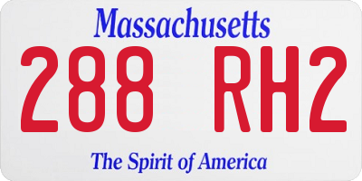 MA license plate 288RH2