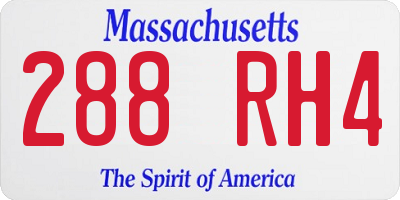 MA license plate 288RH4