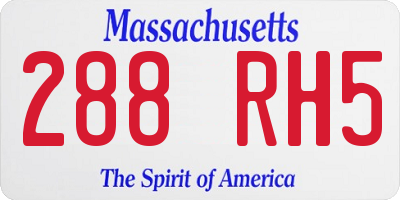 MA license plate 288RH5