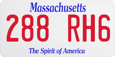 MA license plate 288RH6