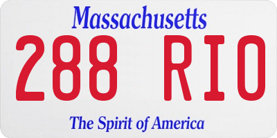 MA license plate 288RI0