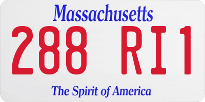 MA license plate 288RI1