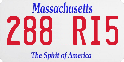 MA license plate 288RI5