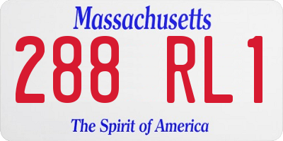 MA license plate 288RL1