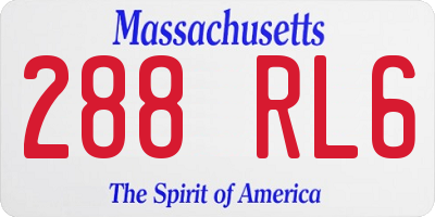 MA license plate 288RL6