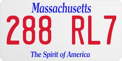 MA license plate 288RL7
