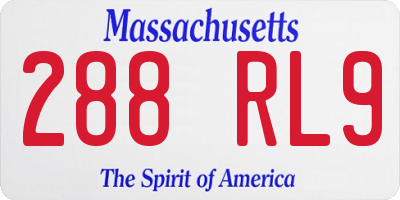 MA license plate 288RL9