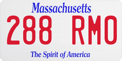 MA license plate 288RM0