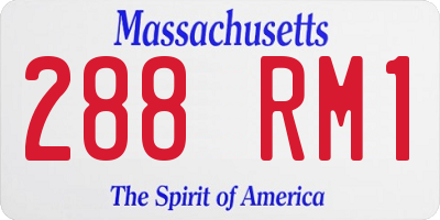 MA license plate 288RM1