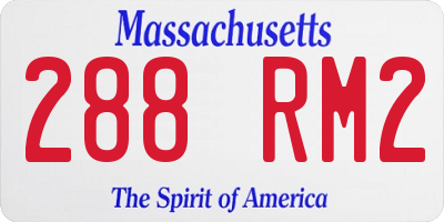 MA license plate 288RM2