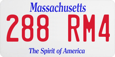 MA license plate 288RM4