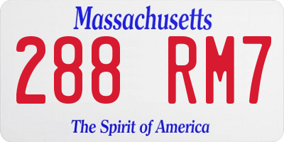 MA license plate 288RM7