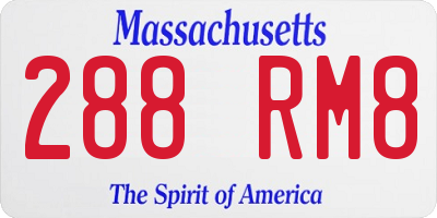 MA license plate 288RM8