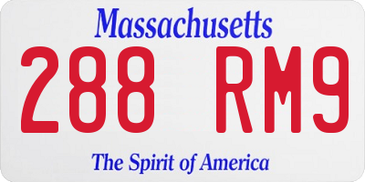MA license plate 288RM9