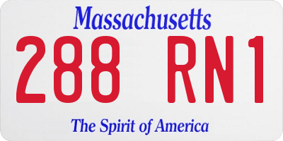 MA license plate 288RN1