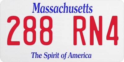MA license plate 288RN4