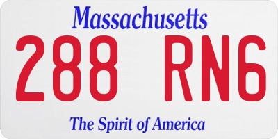 MA license plate 288RN6