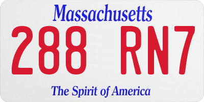 MA license plate 288RN7