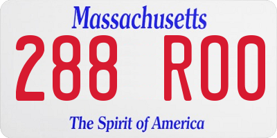 MA license plate 288RO0