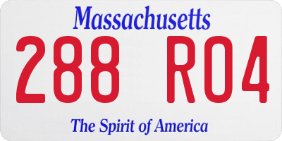 MA license plate 288RO4