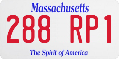 MA license plate 288RP1