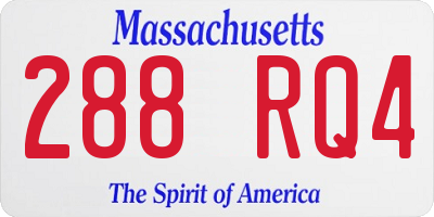 MA license plate 288RQ4